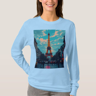 Camiseta Pop Art Paris - Vibrante paisagem digital