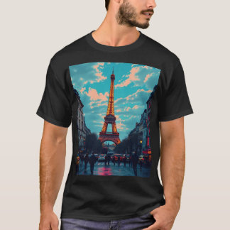 Camiseta Pop Art Paris - Vibrante paisagem digital