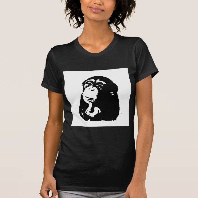 Camiseta Pop Art Pensando Chimpanzé (Frente)