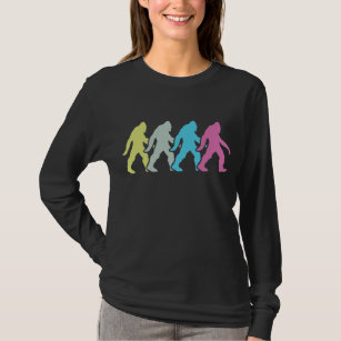 Camiseta Pop art retro Sasquatch da silhueta de Bigfoot