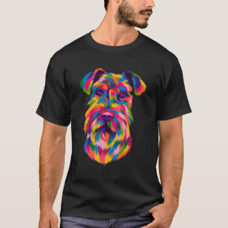 Camiseta Pop Art Schnauzer Cute Paw Pet Gift Men Mulheres C