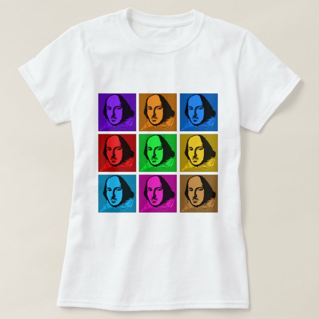 Camiseta Pop art Shakespeare (Frente do Design)