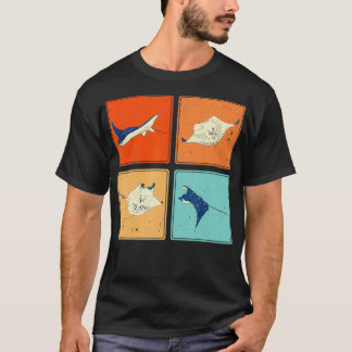 Camiseta Pop Art Stingray Aquarium Animal Scuba Diver Ocean