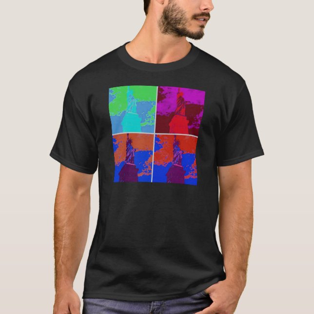 Camiseta Pop Art Style Estátua da Liberdade (Frente)