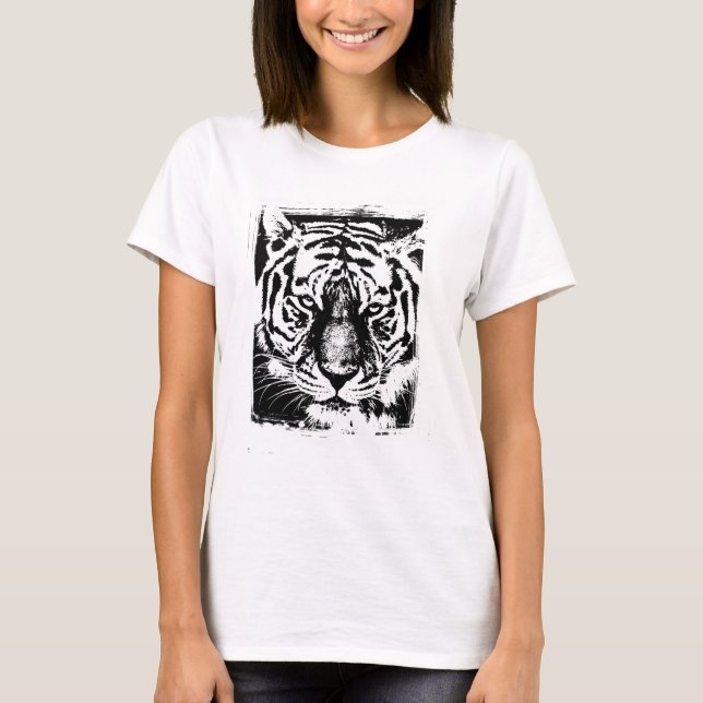 Camiseta Pop Art Tiger Head Trendy Elegant Modern Modelo (Frente)