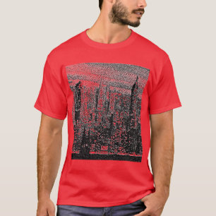 Camiseta Pop-Art Vermelho-Nova Iorque-Trabalho de arte