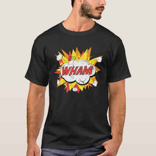 Camiseta Pop Art - Wham - Engraçado - Bolha de Texto - Quad (Frente)