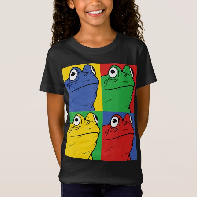 Camiseta pop-arte do sapo - anfíbio | Presente bonito (Frente)