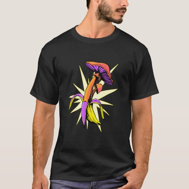 Camiseta Pop Banana com Shroom Popping Mushroom Forjando F (Frente)