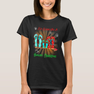 Camiseta Pop Beachy Christmas Em Julho Chinelos Que Corresp