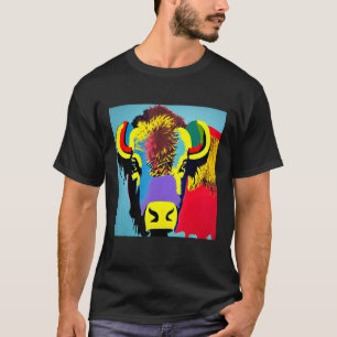 Camiseta Pop Bison Diversão Trendência Para Homens Mulheres