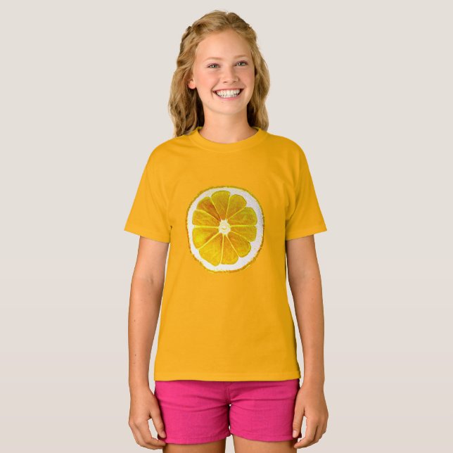 Camiseta Pop citrino amarelo limão fruta original (Frente Completa)