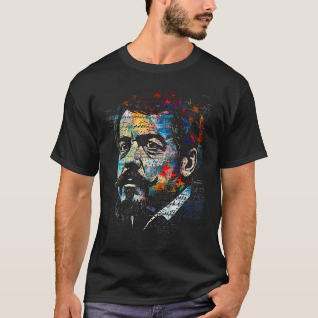 Camiseta Pop Claude Debussy Composer Piano (Frente)