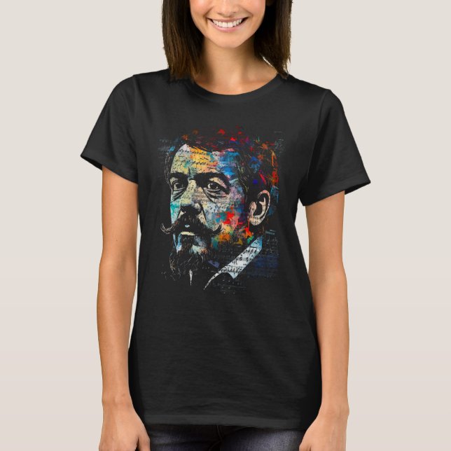 Camiseta Pop Claude Debussy Composer Piano (Frente)
