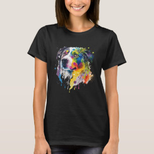 Camiseta Pop Colorida De Pastor Americano Miniatura Ti