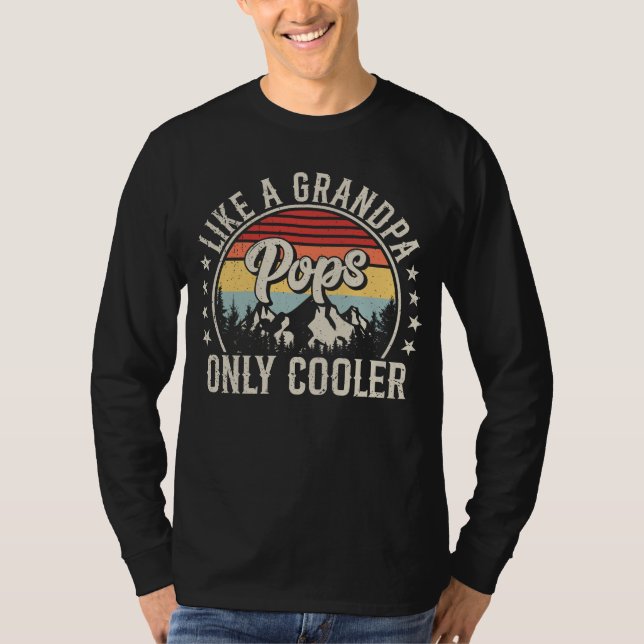 Camiseta Pop como vovô só retro Men LS (Frente)