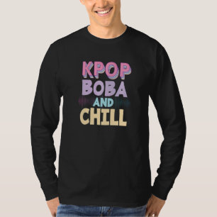 Camiseta Pop Coreano Música Boba Drink K Pop Bubble Tea