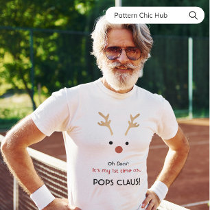 Camiseta pop da rua Natal da Família Moderna Branca Claus