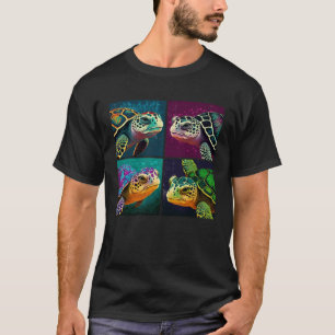 Camiseta Pop da Tartaruga do Mar Ilustração de Animais Colo
