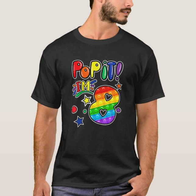 Camiseta Pop De 8º Aniversário Meninas Rapazes De 8 Anos (Frente)