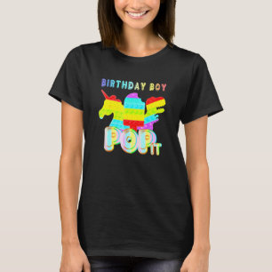 Camiseta Pop De Aniversário É Bonito Dinossauro Do Unicórni