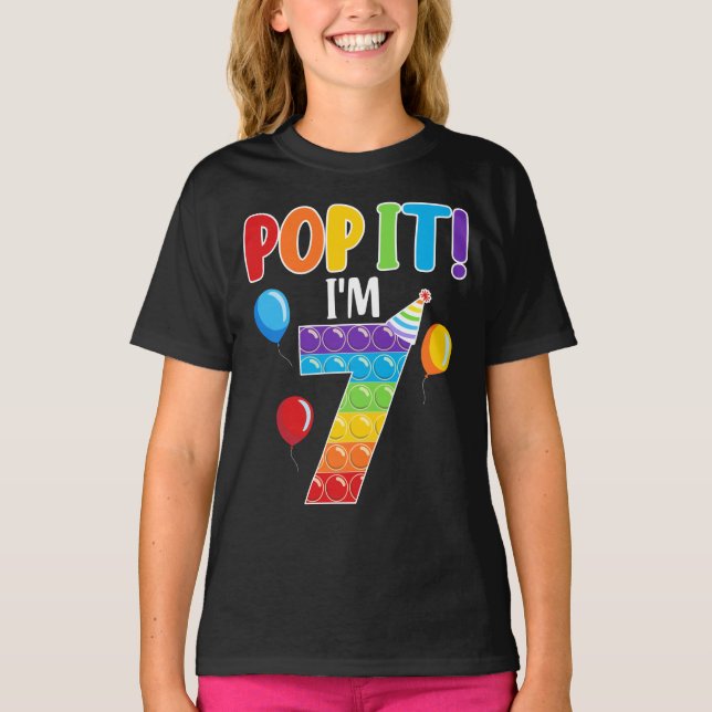 Camiseta Pop de aniversário Sou 7 Fidget Graphic T-Shirt (Frente)