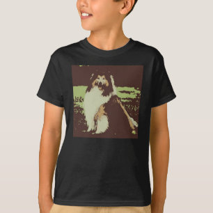 Camiseta Pop de Arte Collie Dog