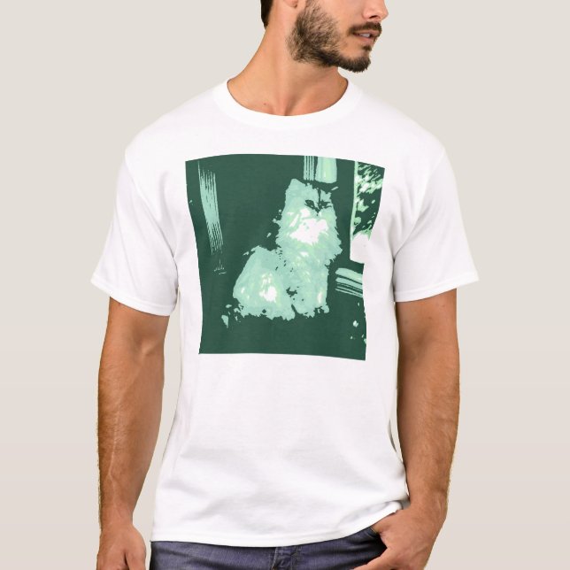 Camiseta Pop de arte de cabelos longos (Frente)