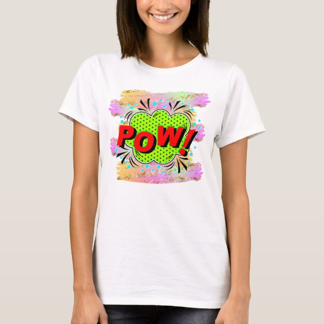 Camiseta Pop de Arte de Estilo de Quadrícula Vertical Retro (Frente)