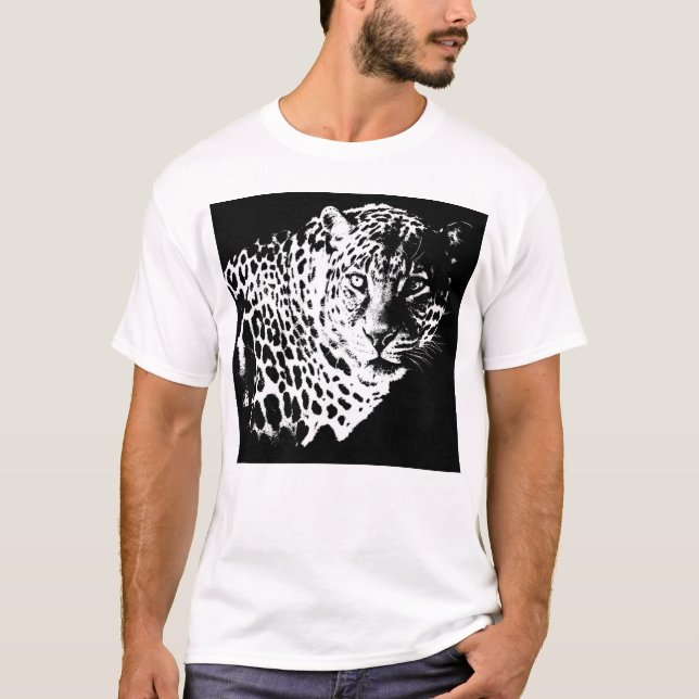 Camiseta Pop de Arte de Leopardo Modelo Moderno Elegante Ho (Frente)