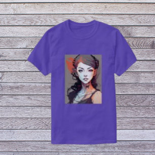 Camiseta Pop de Arte de Mulher Negra Moderna Elegante