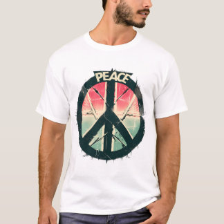 Camiseta Pop de Arte de Rua Sinal de Paz Grafite T-Shirt