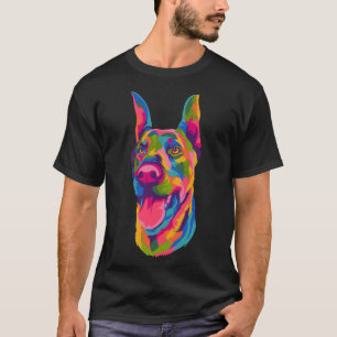 Camiseta Pop de Arte Doberman Cuja Pata Masculina Homens Mu