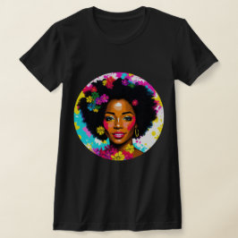 Camiseta Pop de arte em preto-e-cores