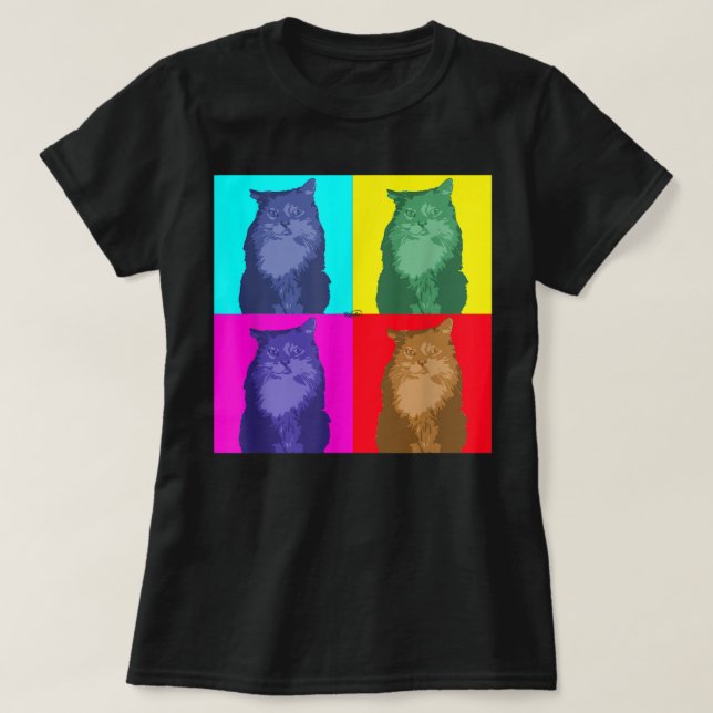 Camiseta Pop de arte Maine Coon (Frente do Design)