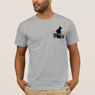 Camiseta Pop de Arte Moderna com Dois Lados Cortando Cavalo