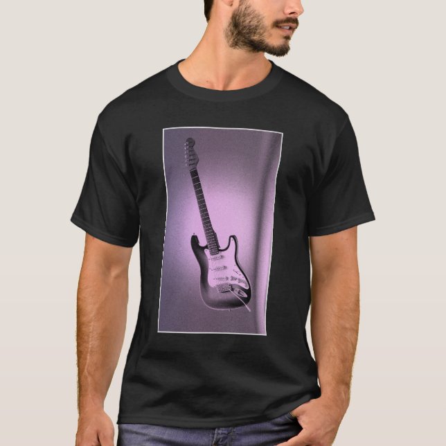 Camiseta Pop de Arte Moderna Personalizada Modelo de Violão (Frente)