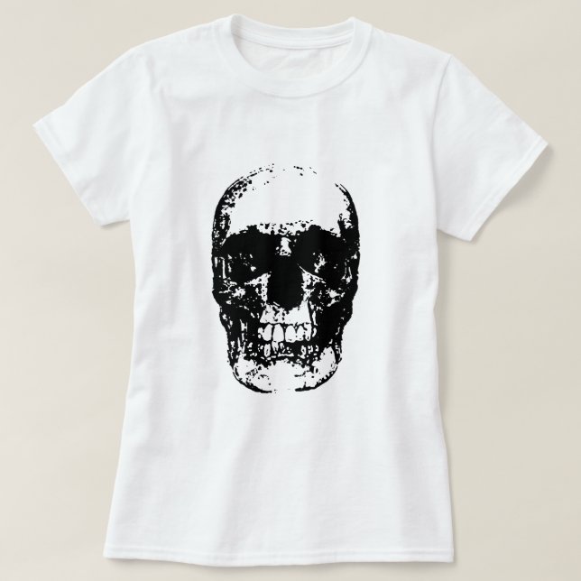 Camiseta Pop de Arte Preta e Branca (Frente do Design)