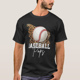 Camiseta Pop de beisebol Coração Leopardo