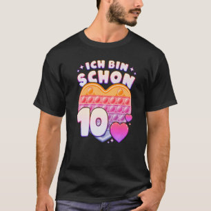 Camiseta Pop de brinquedo Fidget coração para garotas no 10