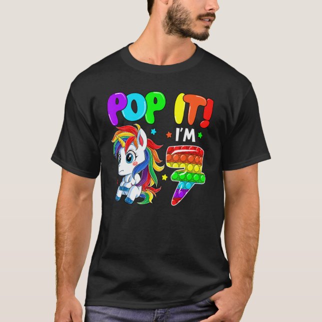 Camiseta Pop de Brinquedos bonitos do Unicorn Fidget Eu ten (Frente)