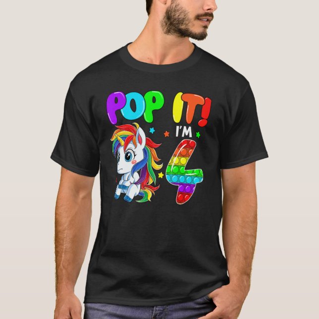 Camiseta Pop de Brinquedos de Fidget do Unicórnio Bonito. S (Frente)