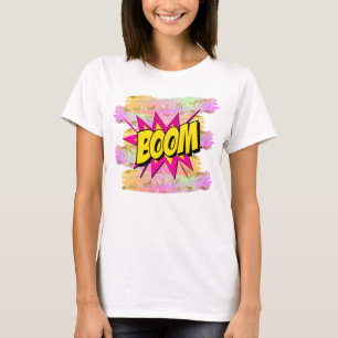 Camiseta Pop de Estilo de Quadrícula Arte Retro Amarelo Co