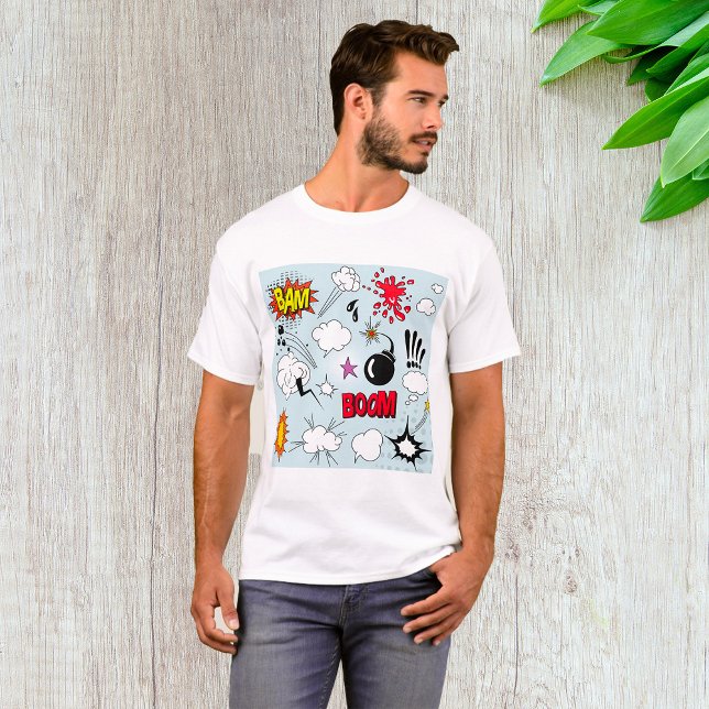 Camiseta Pop de Explosão em Comic Retroativa (Criador carregado)
