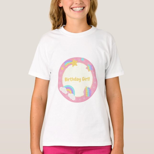 Camiseta Pop de Garota, Fidget Birthday (Frente)