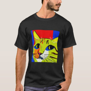 Camiseta Pop de Gato de Gato de Gato de Gato de Estilo Retr