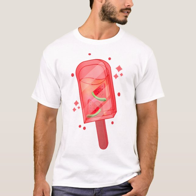 Camiseta Pop de gelo de melancia (Frente)