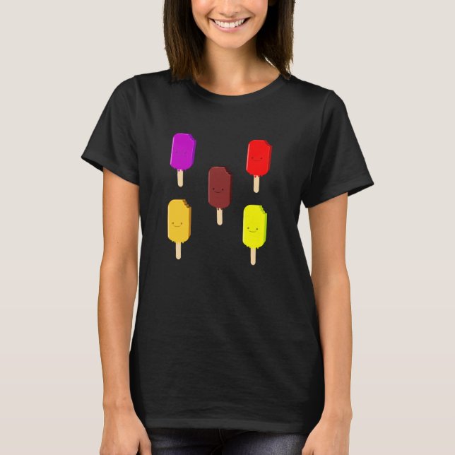 Camiseta Pop De Gelo fruta E Bar De Sorvete De Chocolate (Frente)