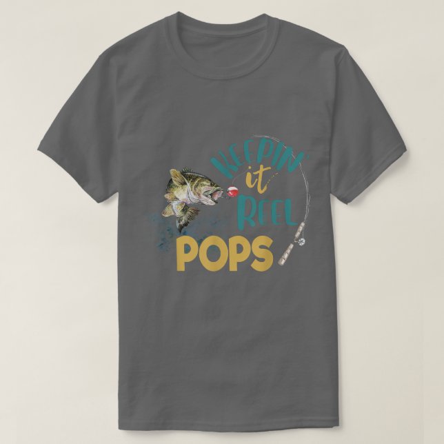 Camiseta Pop De Mens Mantendo-O Enrolando A Pesca TeePadre  (Frente do Design)