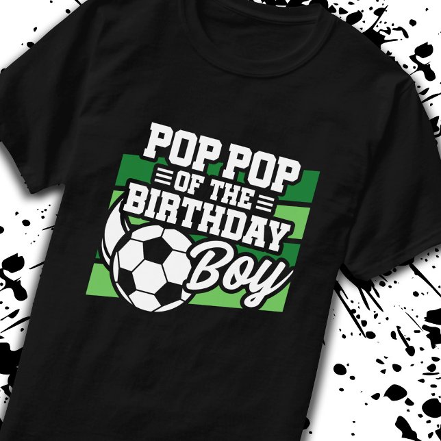 Camiseta Pop de Pop de Aniversário do Futebol - Boas Aniver (Criador carregado)